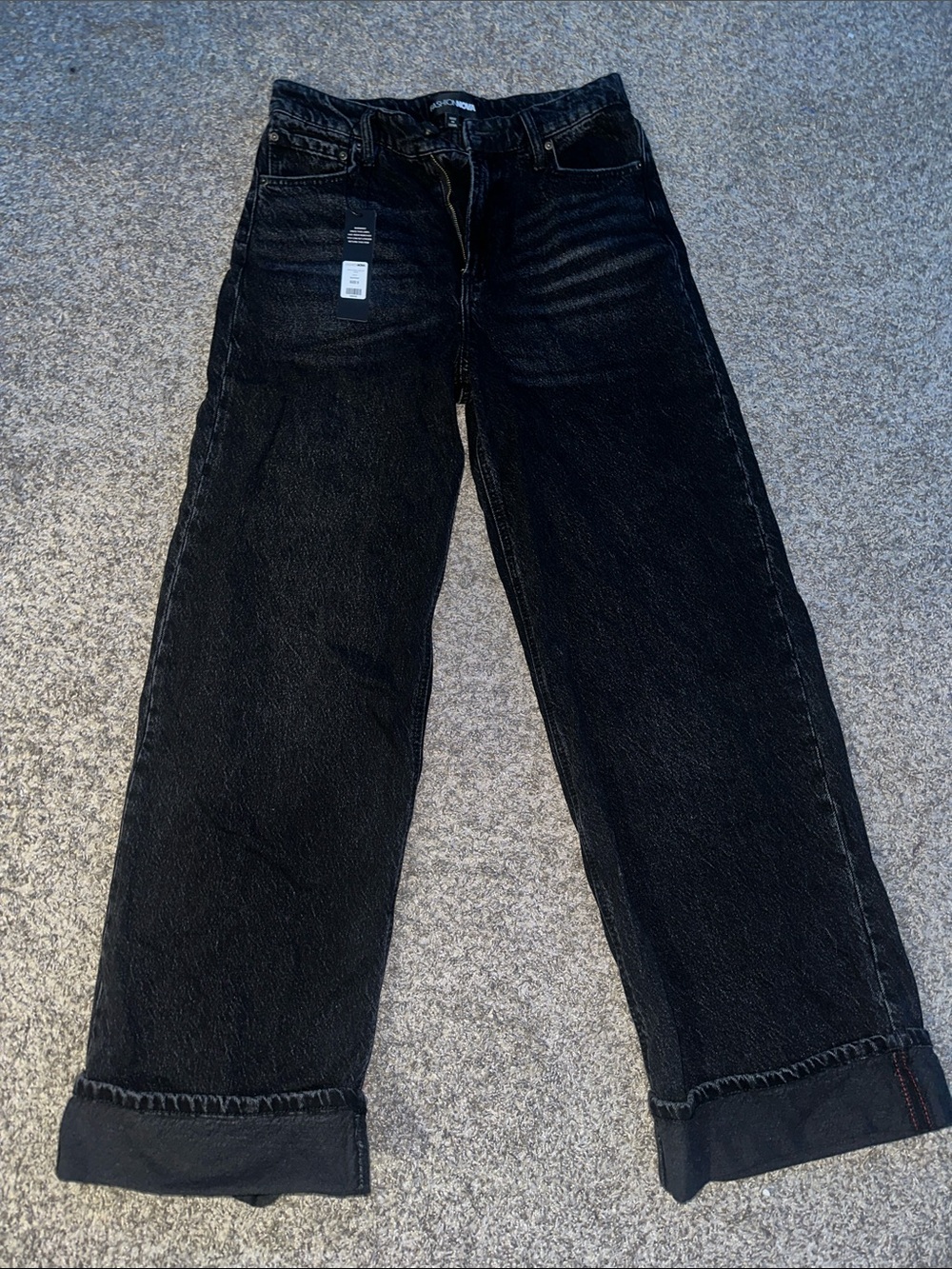 Fashion Nova Women’s Black Relaxed Wide-Leg Jeans